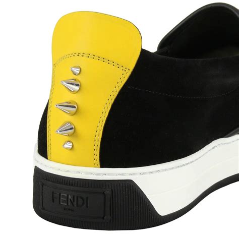 tenis fendi negro con amarillo|Tenis .